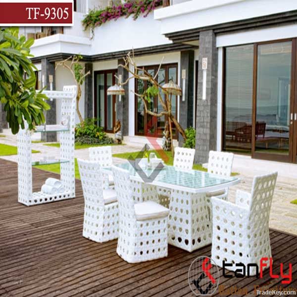 wicker rattan outdoor garden table set