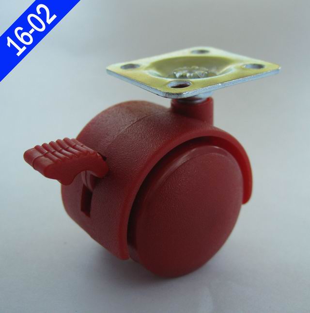 Furniture caster wheel with  plate or brake-supplier