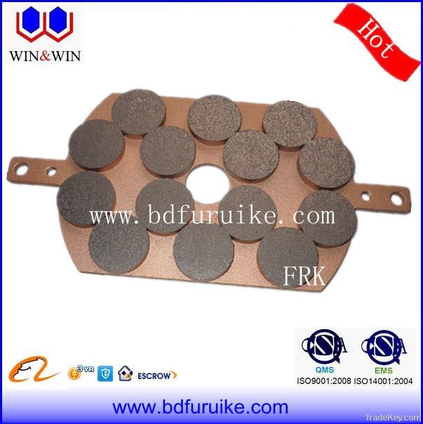 sintered brake pads for steel mills braking