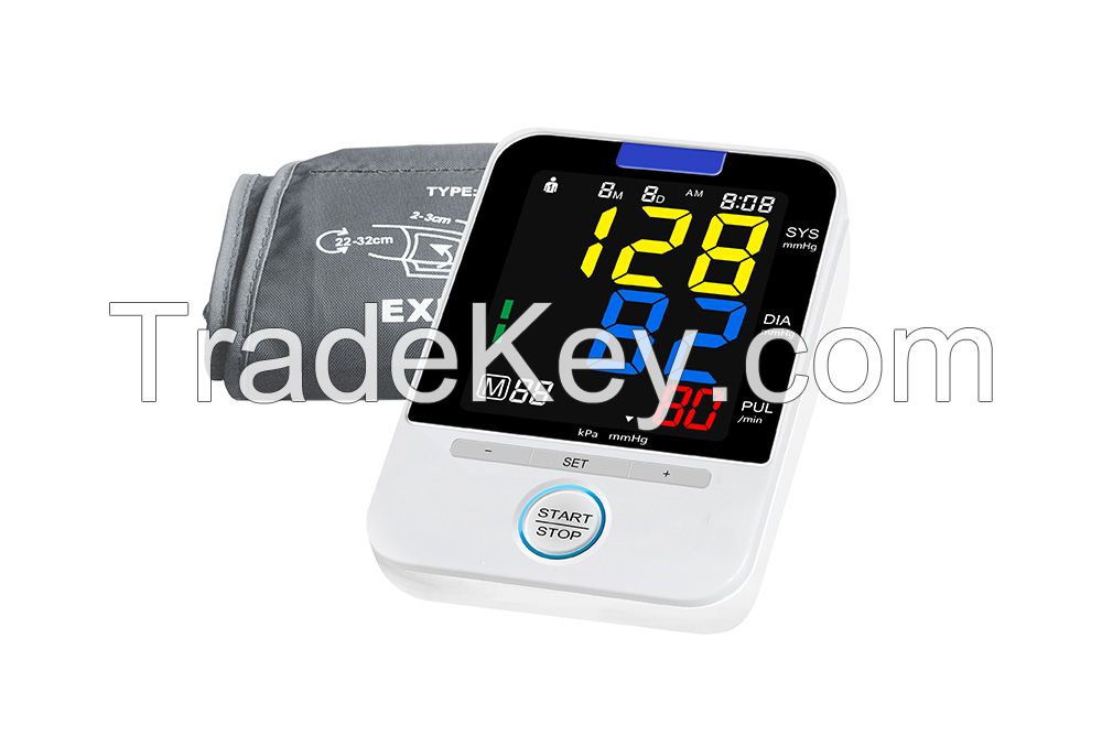 Colorful display blood pressure monitor