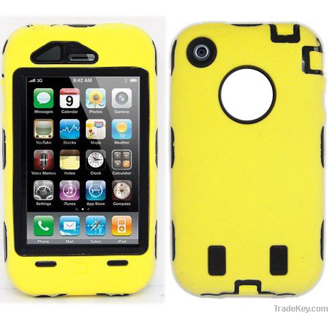 yellow  robot  Combo Case For iPhone 3G PC+Silicone