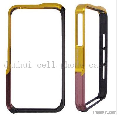 Aluminum Bumper Case For iPhone 4 yellow brown