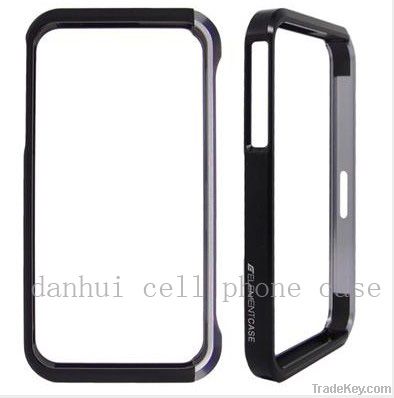 Mobil Phone Case For iPhone 4 With Aluminum Bumper black grey