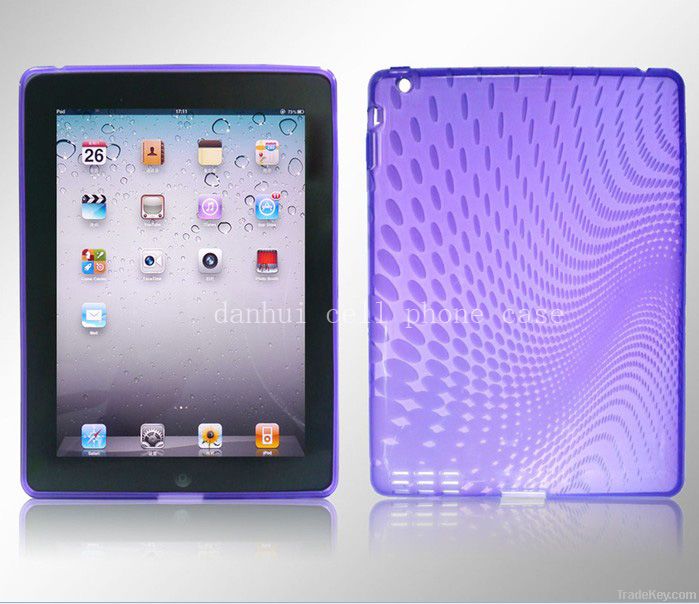 purple protector TPU Case For ipad 2 peacook grain