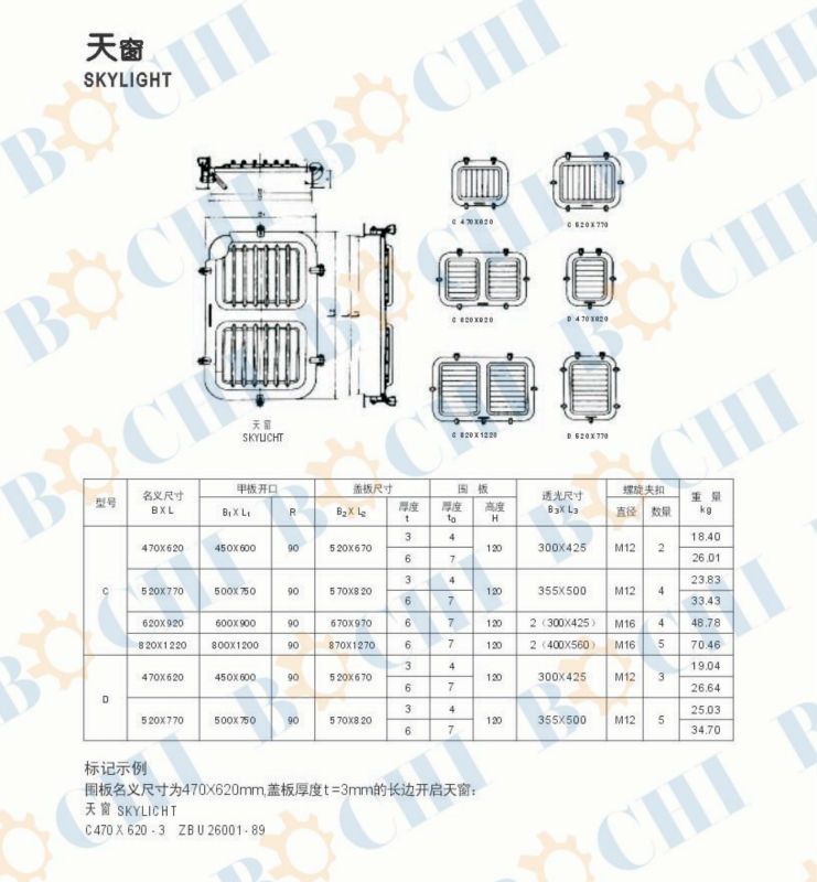 Marine Engine Room Skylight