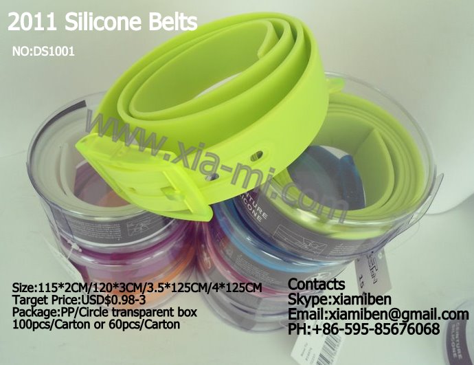 100% Silicone  Belt, 2011 Silicone Belt, Rubber Belt, Plastic Belt