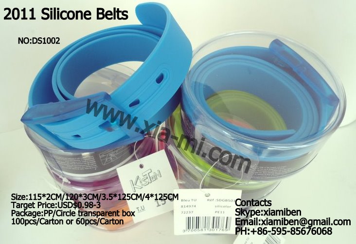 2011 rubber belt, silicone belt, 100%silicone belt