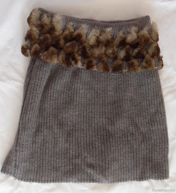 tongchem knitted with rex rabbit fur