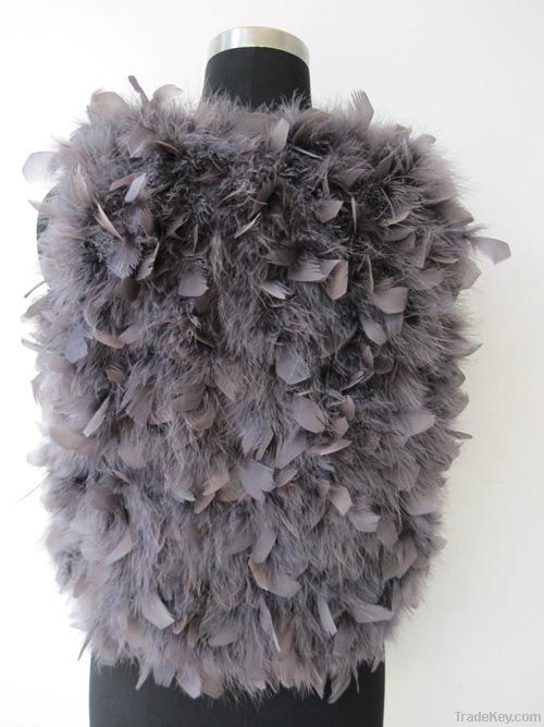 feather fur vest