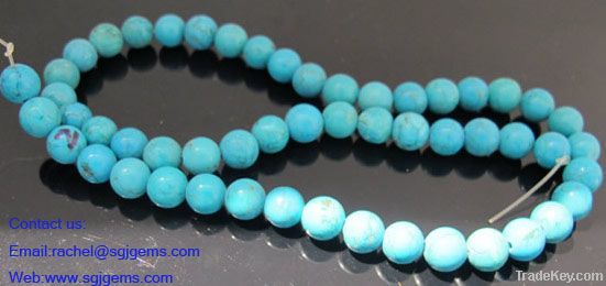 stable turquoise-8mm round beads, 16 inch
