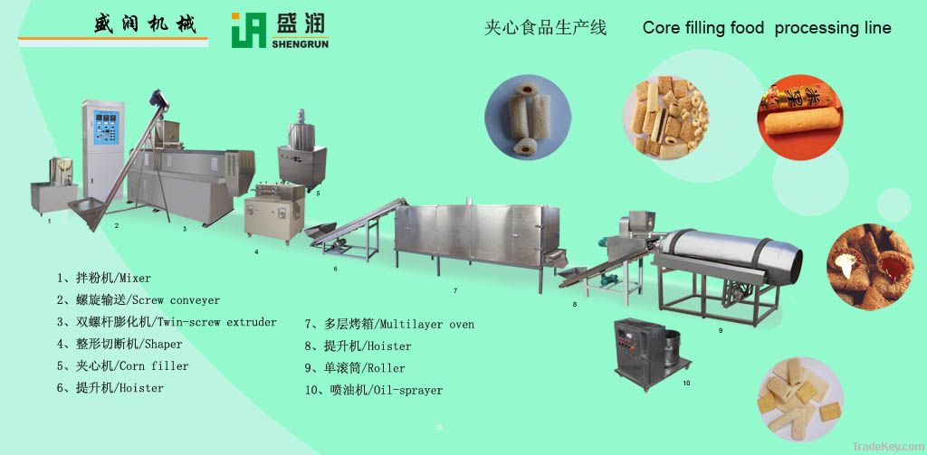 Core filling snacks, Jam center snack food making machine