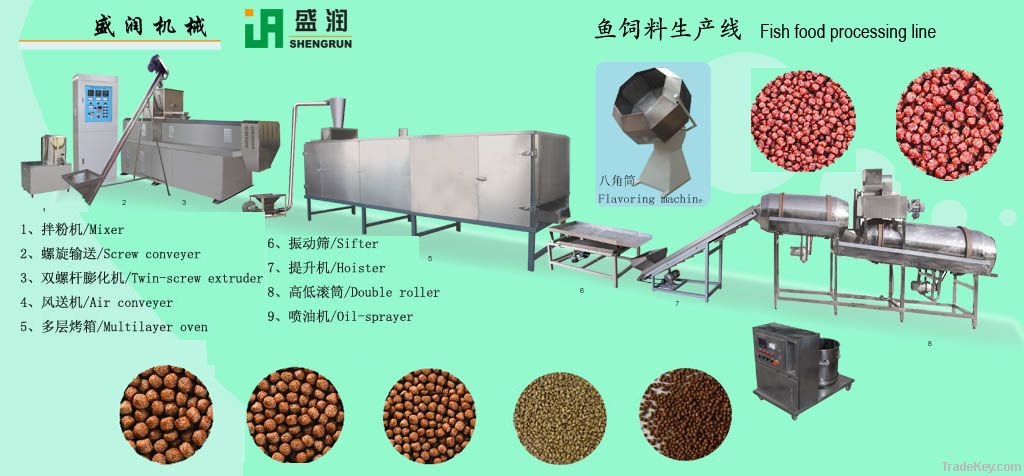 Floating fish feed pellet extruder machinery