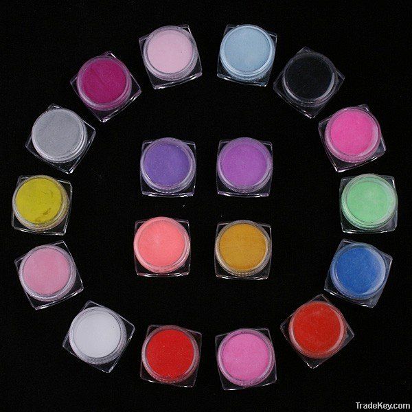 18 Color Acrylic Powder 3D Nail Art Manicure Nail Tips, Free Shipping