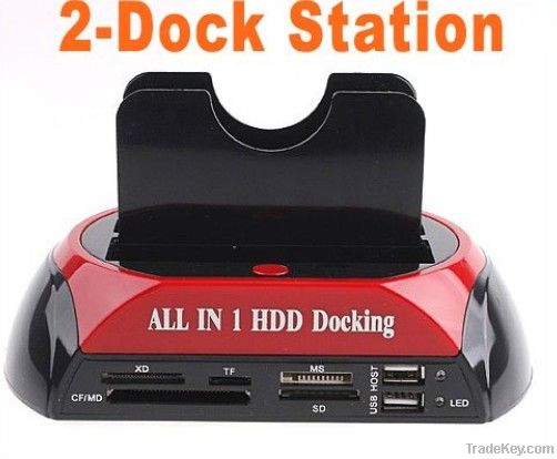 2.5" 3.5" SATA/IDE HDD 2-Dock Docking Station e-SATA/Hub