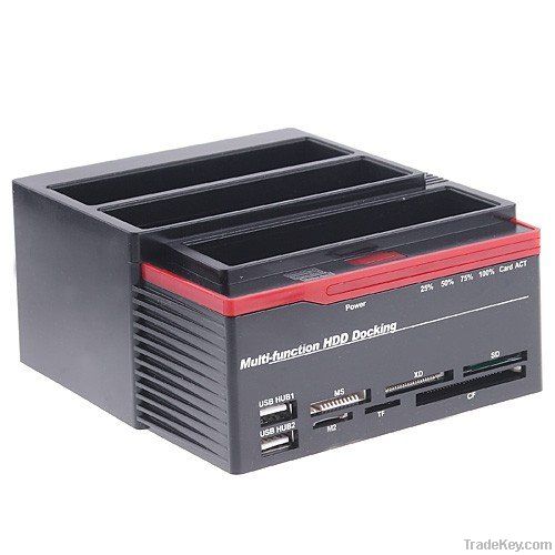 2.5/3.5" 2x SATA 1x IDE HDD Docking Station Clone USB HUB