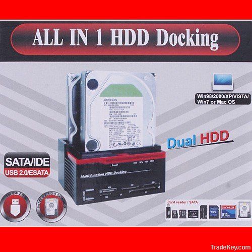 2.5/3.5" SATA IDE HDD Docking Station Clone USB 2.0 HUB