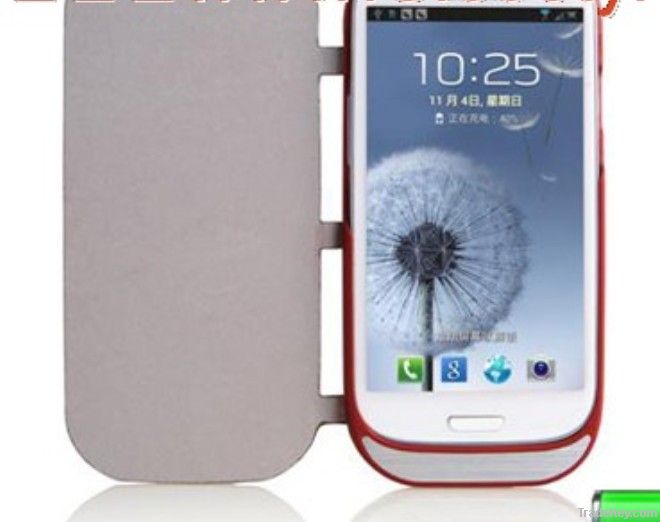 2200mAh Leather Cover Battery Case for S3