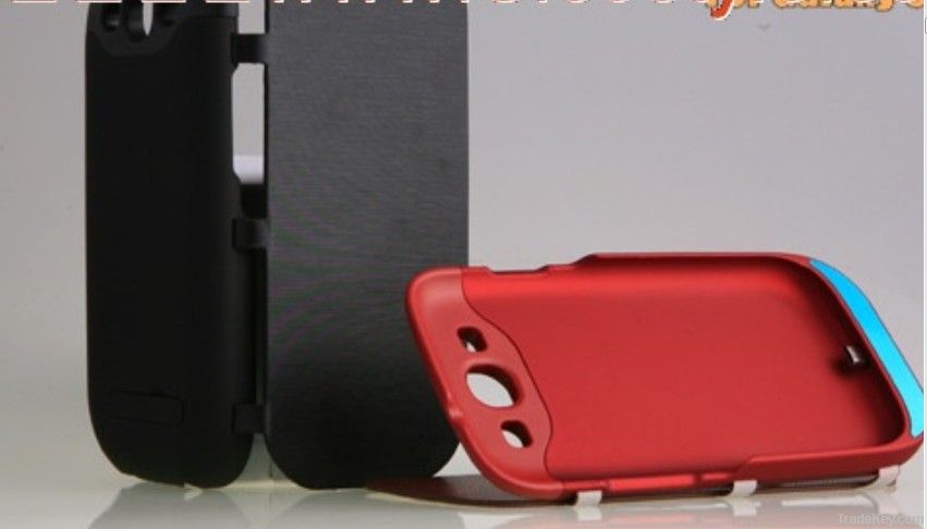 2200mAh Leather Cover Battery Case for S3