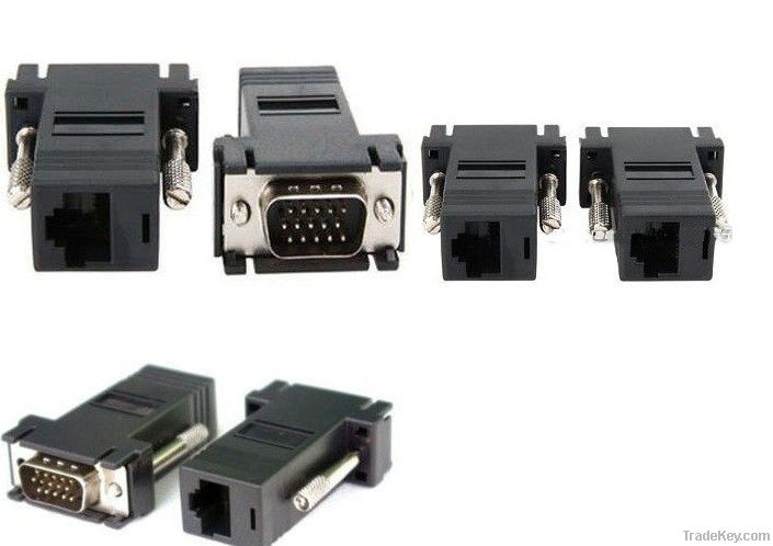 VGA Video Extender to CAT5 CAT6 RJ45 Cable Adapter