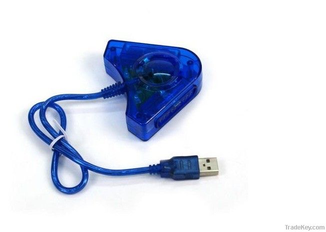 Blue USB PS/2 Player Adapter USB to PS2/PS Player Convertor