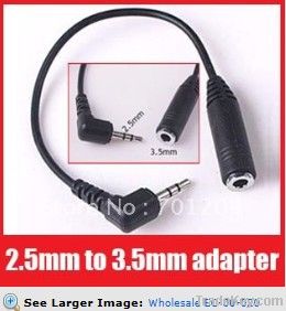 2.5mm to 3.5mm headphone adapter 3.5 mm jack , 2.5 to 3.5