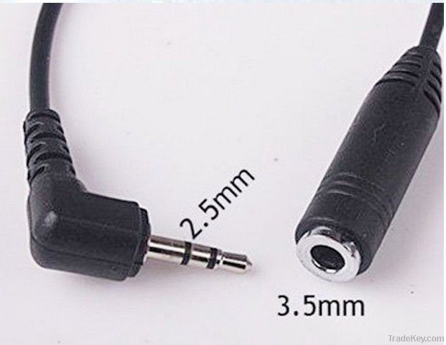 2.5mm to 3.5mm headphone adapter 3.5 mm jack , 2.5 to 3.5