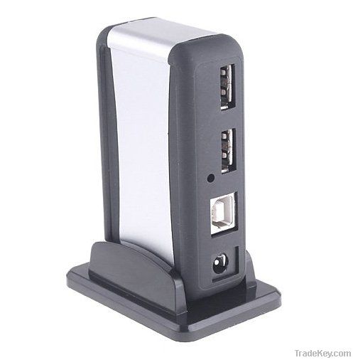 7-Port High-Speed USB 2.0 HUB Powered + AC Adapter