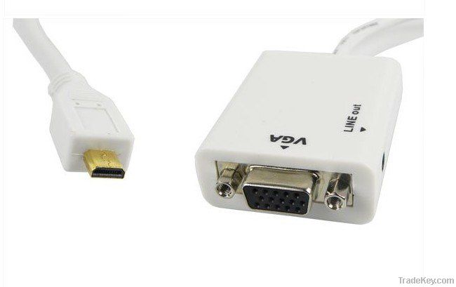 Micro HDMI to VGA Cable Adapter Converter HD Conversion Cable
