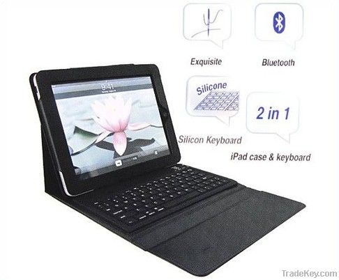 2 in 1 2.0 Wireless Bluetooth Keyboard + Leather Case