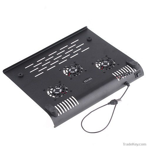 3 FANS USB NOTEBOOK LAPTOP ALUMINIUM COOLER COOLING PAD