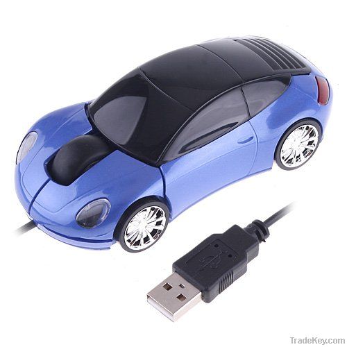 Blue Car Shape USB 3D Optical Mouse for PC / Laptop