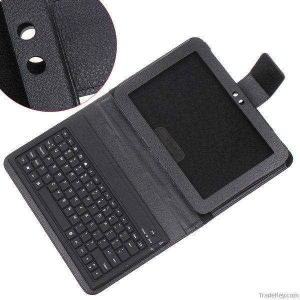 Wireless Bluetooth Keyboard + Leather Case Stand for Samsung Tablet