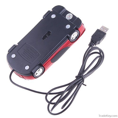 PC Laptop 800dpi 3D Optical USB Car Shape Mouse Red