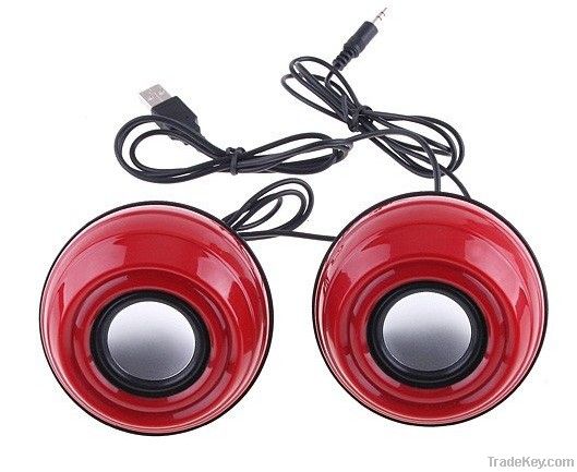 Mini Speaker for Laptop MP3 Phone, 2-CH Multimedia, Red