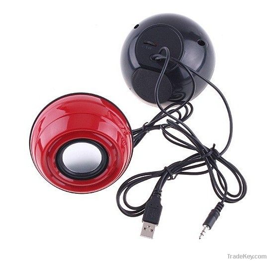 Mini Speaker for Laptop MP3 Phone, 2-CH Multimedia, Red