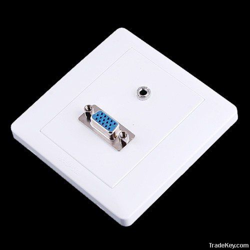 1 x 3.5mm Stero 1 x M/F VGA Wall Plate Coupler Socket