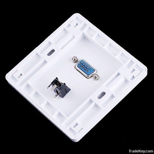 1 x 3.5mm Stero 1 x M/F VGA Wall Plate Coupler Socket