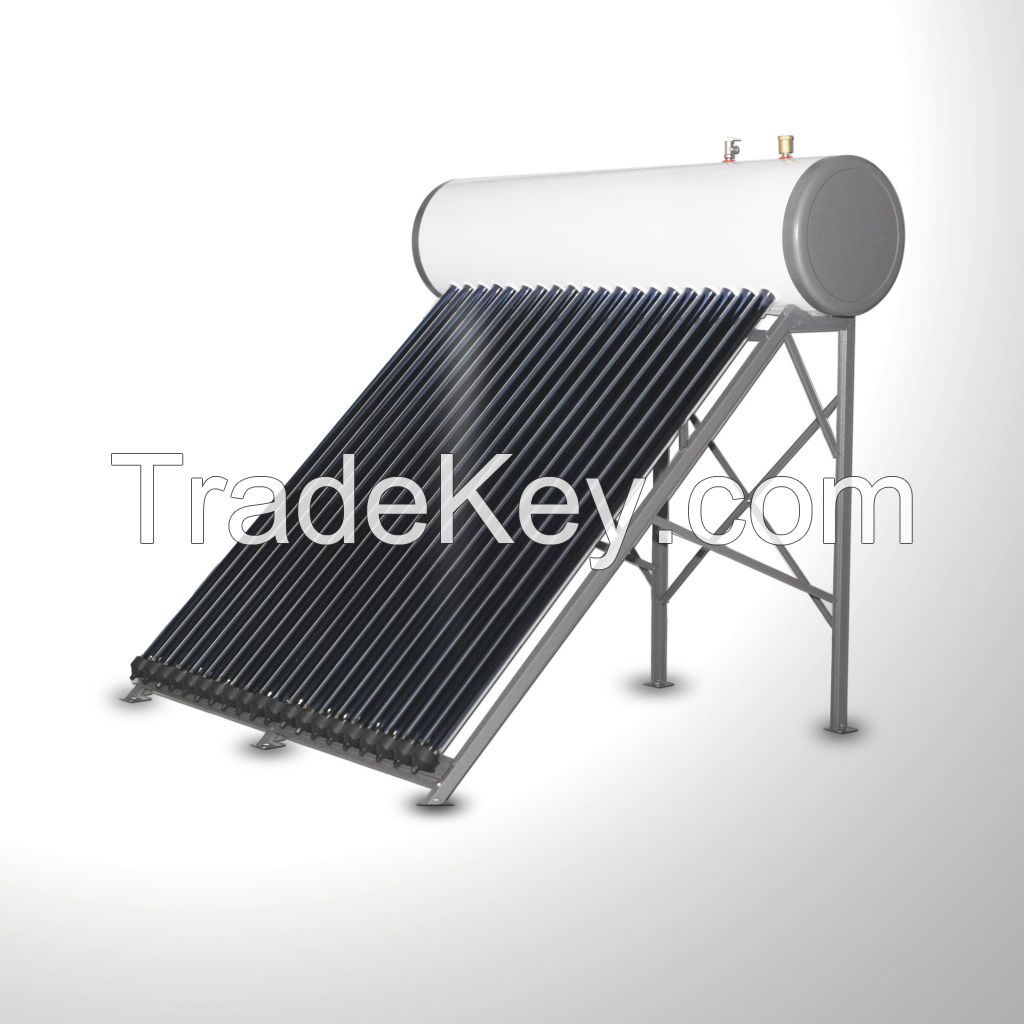 Heat pipe solar water heater pressurized