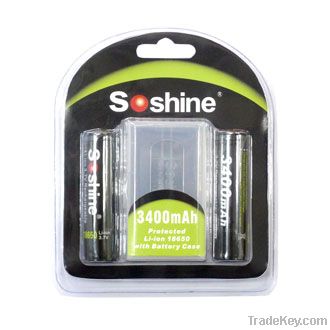 Soshine 18650 Li-ion 3400mAh 3.7V Protected Battery