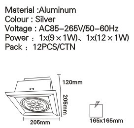 LED High Power Grille Spot Lighting