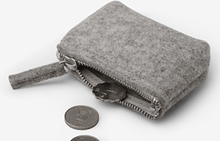 Zippered felt wallet