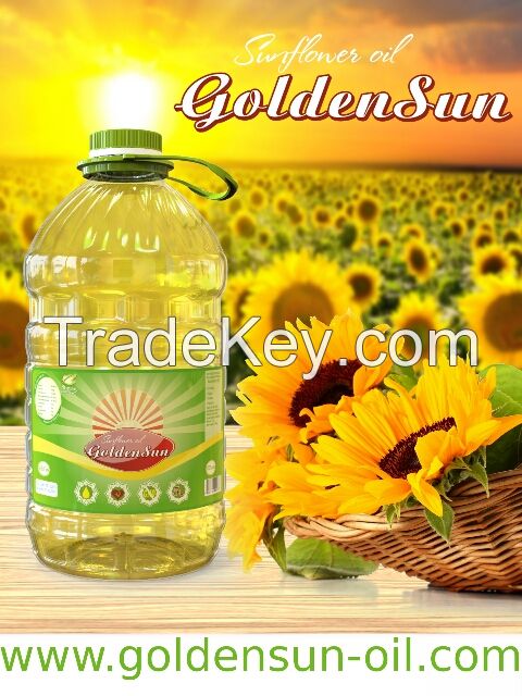 Refined sunflower oil 5 L PET T.M.GoldenSun .Origin of Ukraine