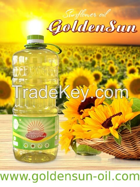 Refined Sunflower oil 3 L PET T.M. GoldenSun . Origin of Ukraine
