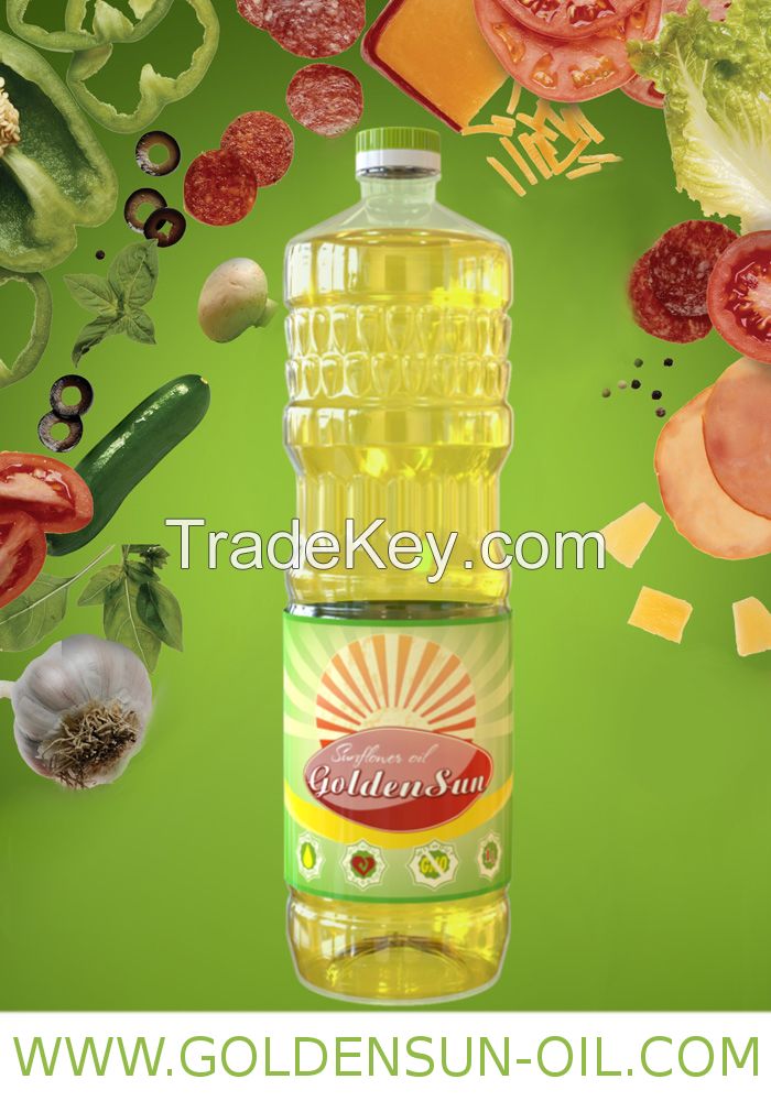 Cooking oil 1L GoldenSun (refined sunflower oil ) country of origin Ukraine .