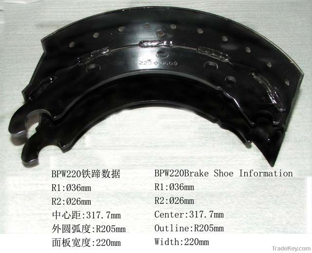 truck part trailer brake shoe