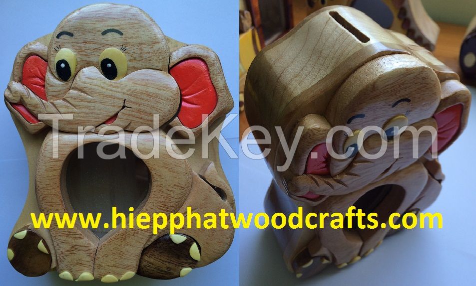 Wooden money box