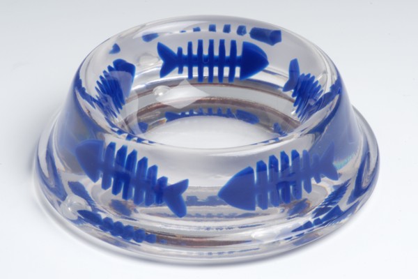 Sky Blue Fish Bones Dog Bowl