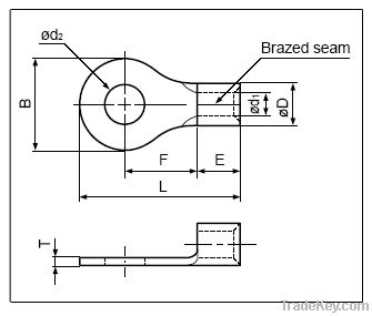 Ring tongue terminal (R-type, Non-insulated Heavy duty)