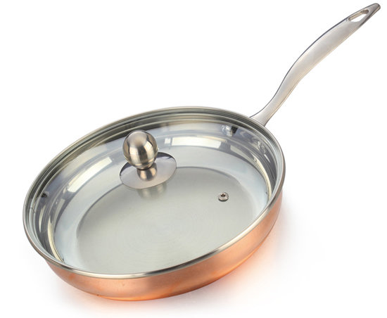 Tri-ply Stainless steel frying pan with stainless steel handle