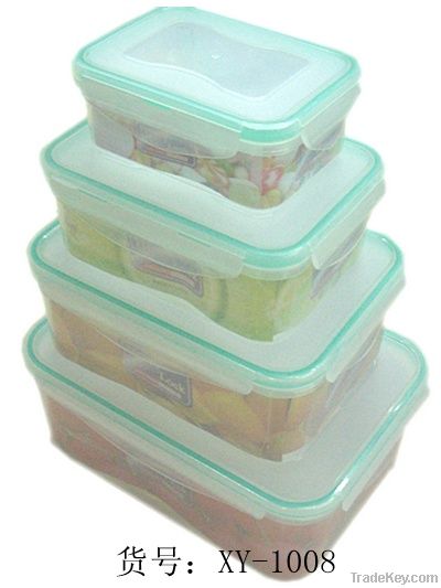 XY-1008 4pcs of rectangular plastic food container